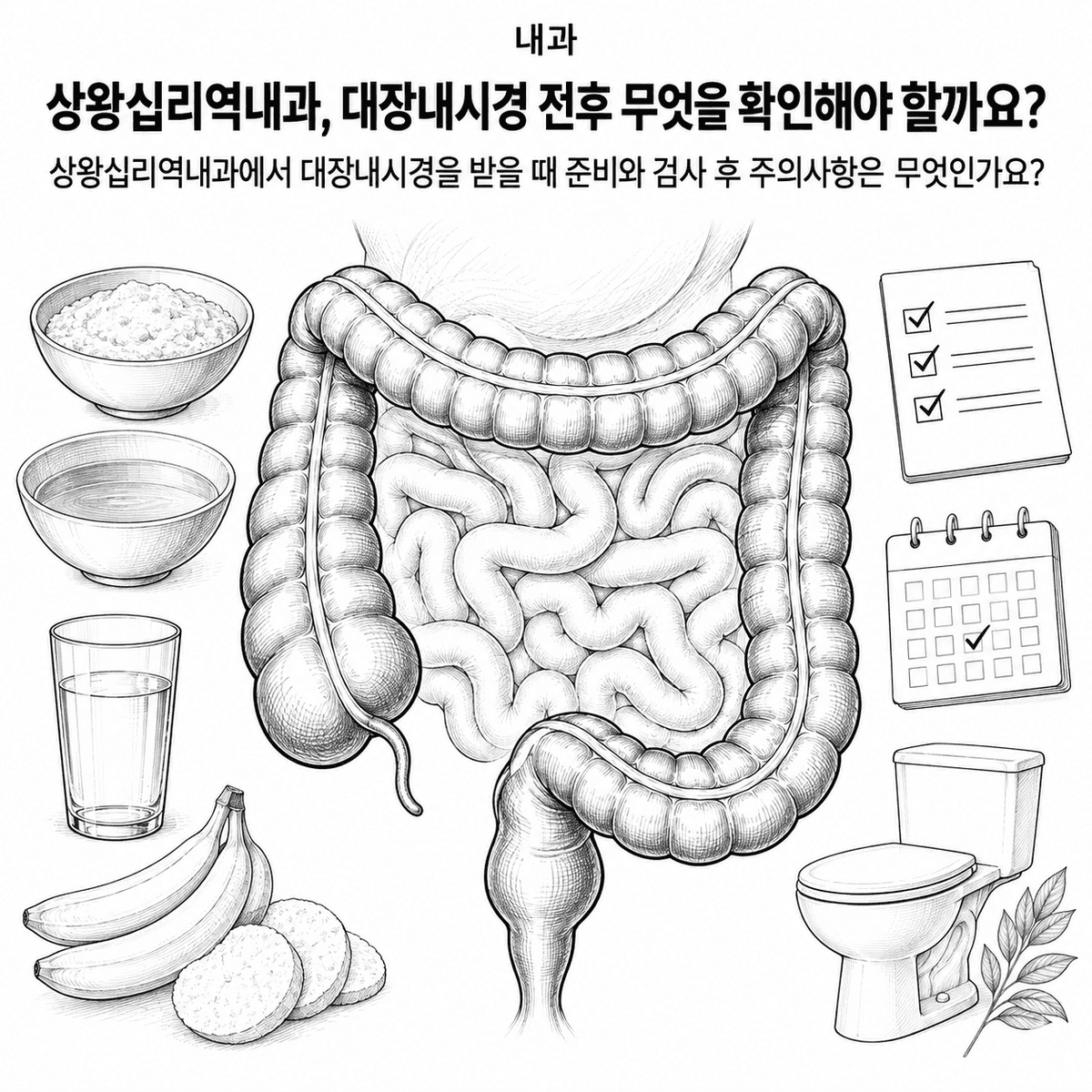 서울 상왕십리역내과, 대장내시경 전후 무엇을 확인해야 할까요 핵심 정보 이미지